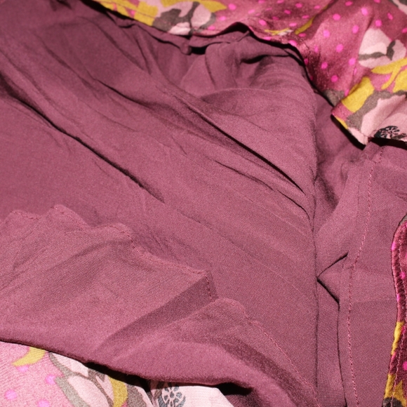 NWT Free People Com Light Floral Satin Long Sleeve Polka Dot Mini Dress … - Picture 3 of 12